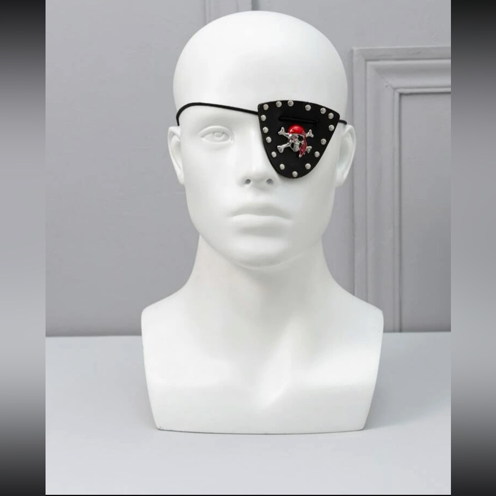 Kathrono Black Eye Patch with White Accents